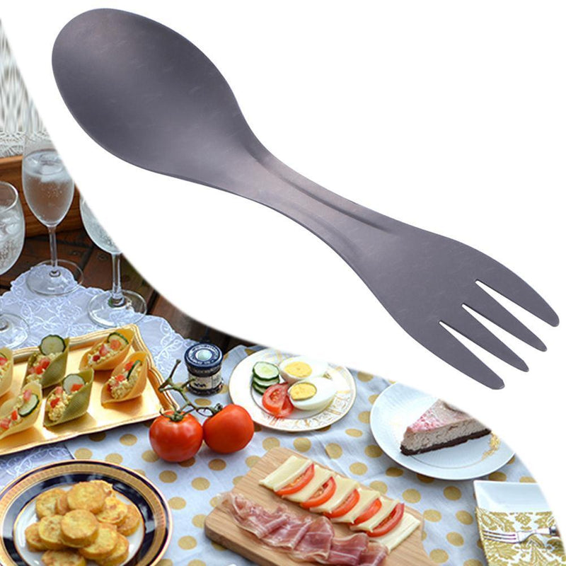 Ultralight Titanium Cup Folding Portable Outdoor Camping (L)+Titanium Spoon