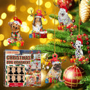 6pcs Xmas Pendants Christmas Decorations Dog Pendant Animal Pattern Random
