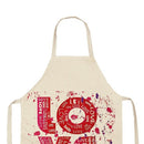 Kitchen Linen Apron LOVE Print Home Restaurant Cooking Baking Bib Oil-proof