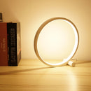 LED Table Lamp Round Acrylic Desk Lamp Circular Bedside Night Light (White)