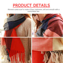 Women Scarf Fringed Plaid Long Tartan Shawls and Wraps Gift for Women Girl