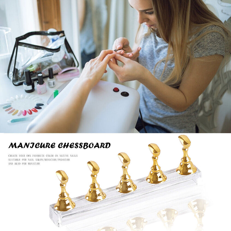 5pcs Nail Art Practice Display Stand Chess Board for Polish Gel Color Chart