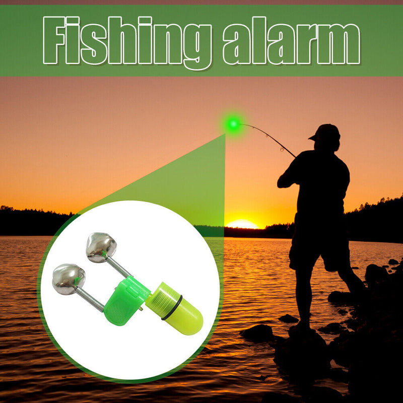 10pcs Electronic LED Night Fishing Rod Bite Alarm Double Bell Sea Fishing Tools