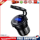 PD 45W Dual USB Ports Car Charger LED Voltmeter Quick Charge Adapter (Blue)