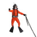 Fish Tank Treasure Chest Diver Live-Action Aerating Aquarium Decor (Red) Newly