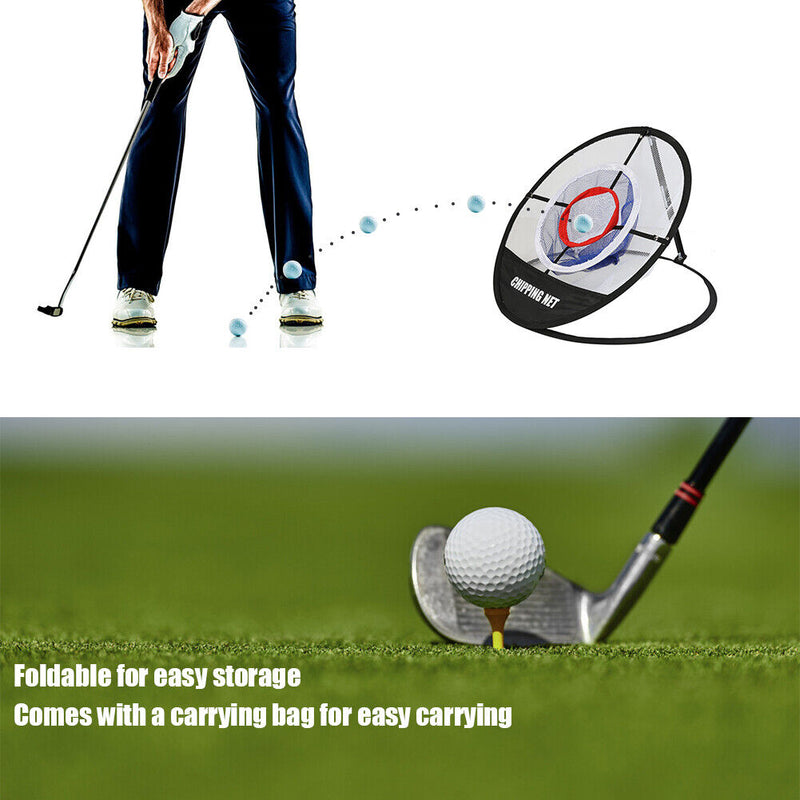 3-Layer Chipping Pitching Workout Cage Folding Golf Exercise Net with Storage