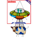 UFO Alien Cow Sign, Window Hanging Suncatcher, Cute Ornaments for Kids Bedroom