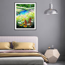 5D Diamond Painting DIY Riverside Flowers Full Round Drill Wall Decor Rhinest