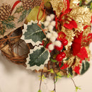 Home Decor Heart-shaped Door Hanging Wreath Christmas Wreath Flower Garland