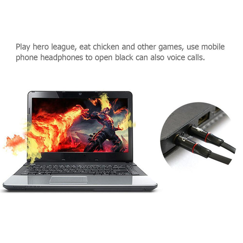 Headphone Splitter Audio Cable 3.5mm Female to 2 Male Adapter Aux Wire Cord