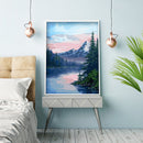 Diamond Painting Mountain Lake Full Round Drill Rhinestone Picture DIY Drawing