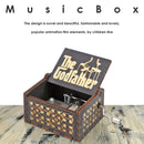 Retro Black Hand Cranked Music Box Wood Kid Child Birthday Gift Home Decor Newly