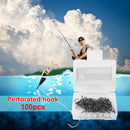 100pcs/box High Carbon Steel Fishhooks Barbed Hooks High Efficiency (6)