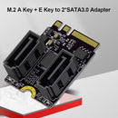 M.2 A + E Key NGFF to 2 Ports SATA3.0 Adapter Cards for SSD PC Computer