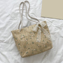 Fashion Women Flower Embroidery Lace Woven Large Capacity Tote Shoulder Bags