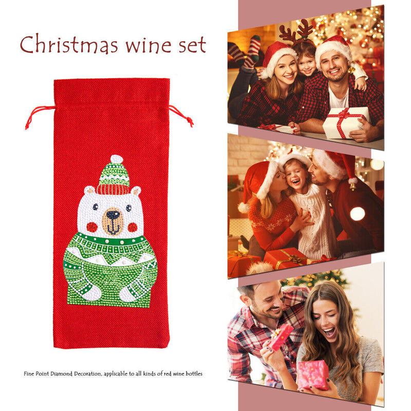 DIY Special Drill Diamond Painting Christmas Wine Bottle Covers (TB002A) Newly