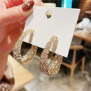 Dangle Stud Full Crystal Hoop Earrings Shinning Luxury Earrings Wedding Jewelry