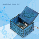 Retro Wooden Merry Christmas Music Box Storage Box Ornament Gift (Blue)