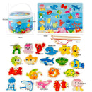 Puzzle Ocean Animal Pattern Literacy Card Cartoon Fish Magnetic Fishing Game
