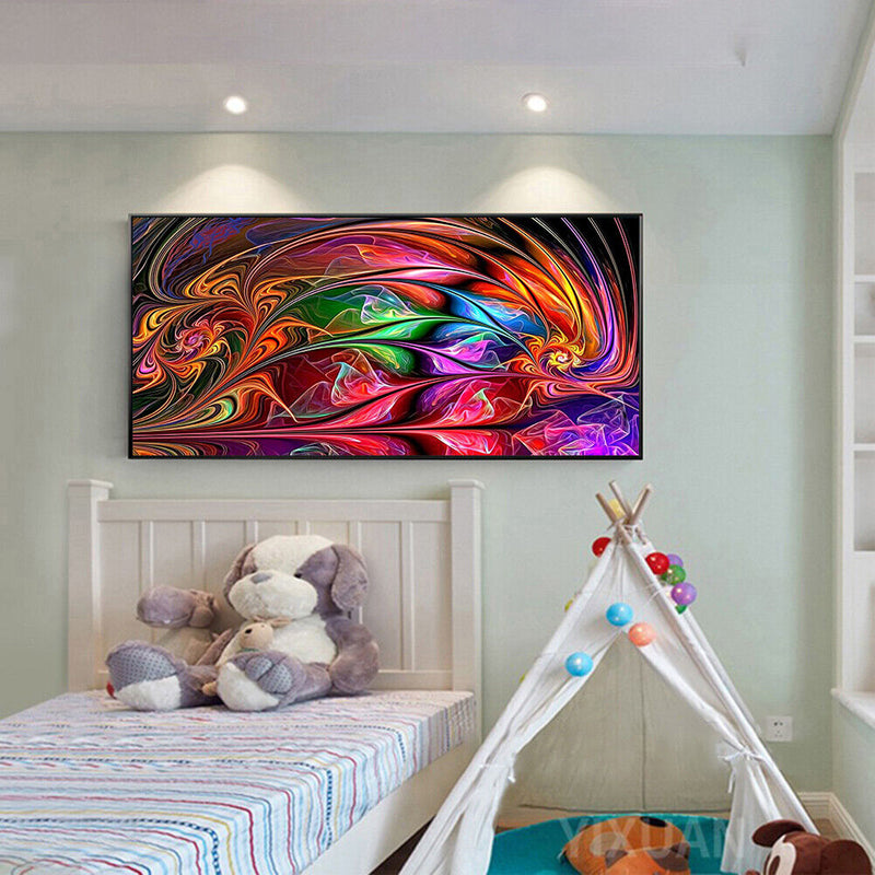 DIY Diamond Mosaic Painting Kit Full 5D Round Rhinestone Colored Light Pict