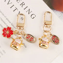 Cute Keyring Pendant Car Key Chains Lucky Cat Bag Ornaments Cartoon Keychains