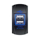 F1 3.1A Dual USB Car Charger Socket for 12-24V Car Boat Motorcycle (Blue) Newly