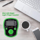0-99999 LCD Finger Counter LED Luminous Electronic Tally Counter (Green)