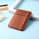 Retro Women Litchee Pattern Pure Color Card Case Mini Purse (Light Brown)