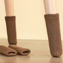4pcs/set Thickened Solid Color Chair Feet Sock Anti-slip Table Leg Knitted Co
