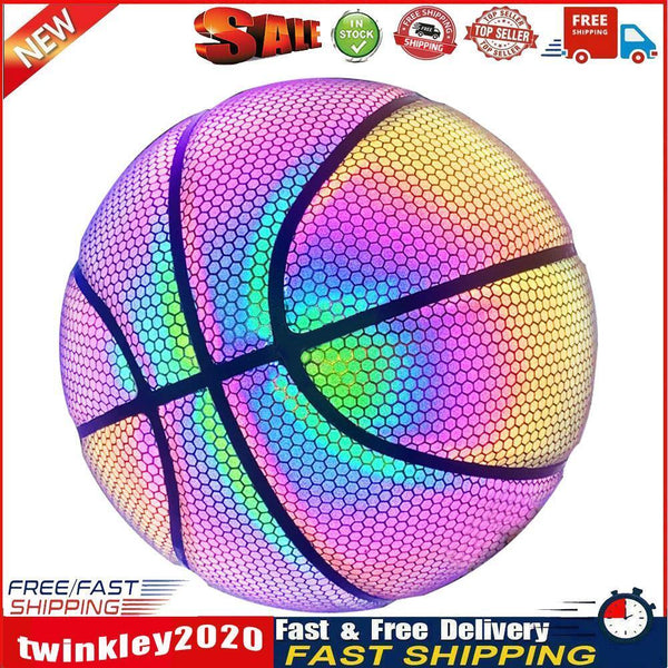 Holographic Reflective Basketball PU Wear-Resistant Ball (Neon Lattice) Newly