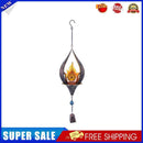 Metal Iron Art Solar Powered Flame LED Lights Hanging Wind Chimes Windows Decor