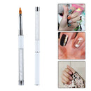 Crystal Handle Gradient Manicure Nylon Hair Ombre Painting Brush Nail Art Pen