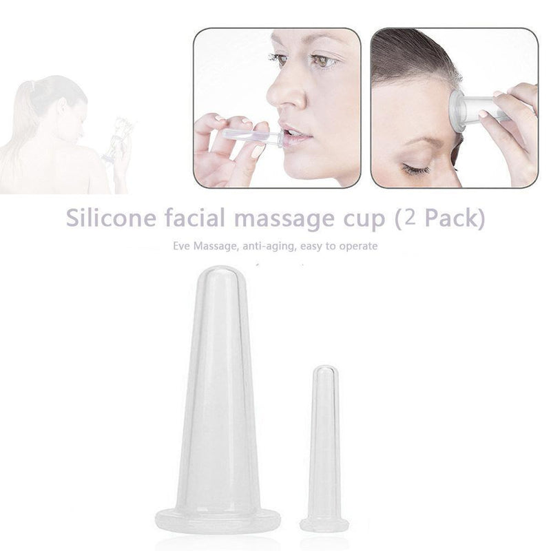 2pcs Silicone Cupping Suction Can Vacuum Face Leg Arm Massage Cup (White)