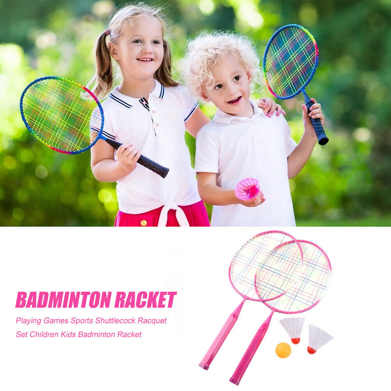 Playing Games Sports Shuttlecock Racquet Set Kids Badminton Racket (Red) Newly