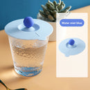 #A Cute Cup Lid Dustproof Silicone Mug Covers Drinking Cup Lids with Spoon Holde