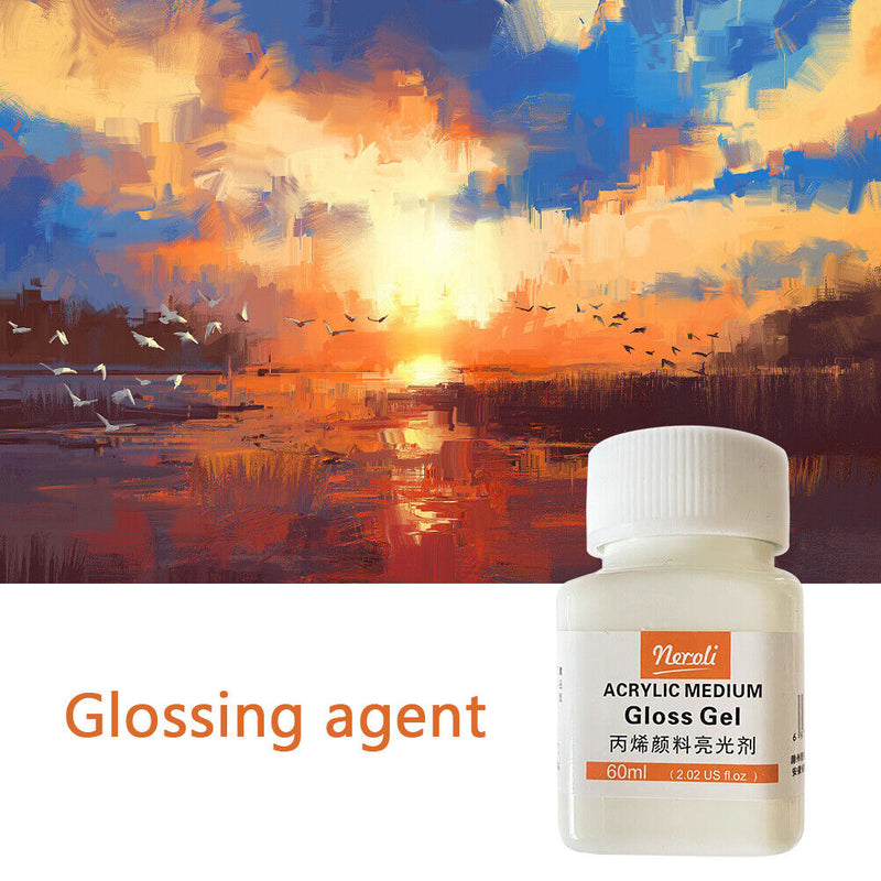 60ml Acrylic Medium Gloss Gel for Oil Paint Polish Painting Pigment Tools
