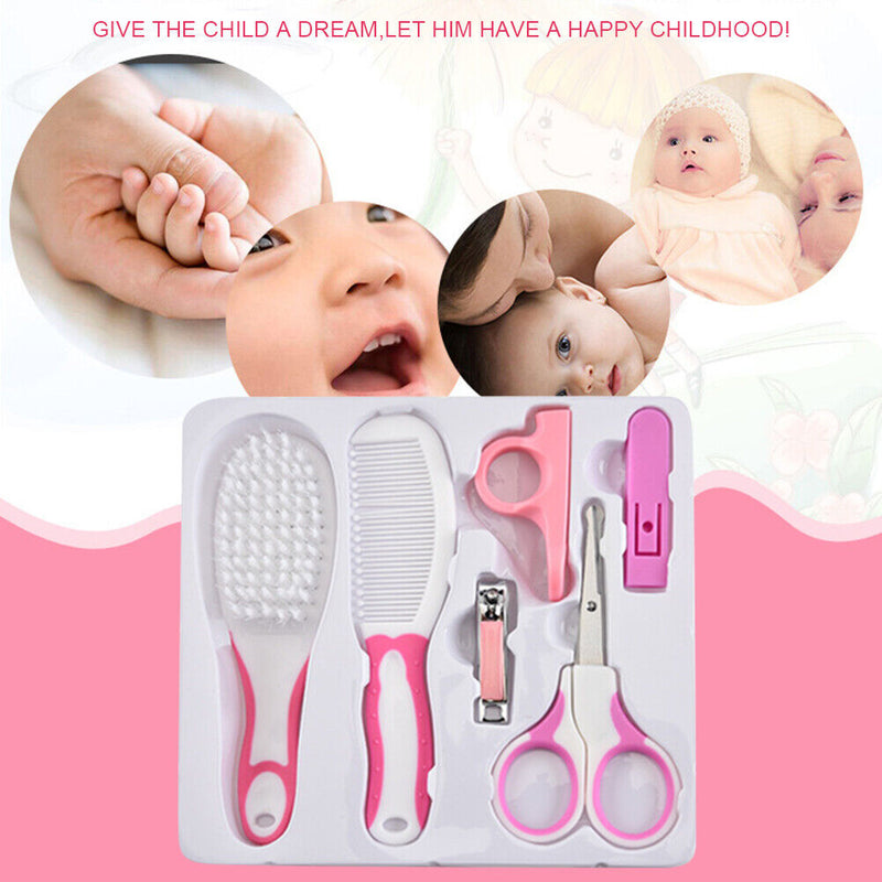 6pcs Infants Safety Manicure Scissors Care Kits Nail Clipper Tool(A Pink) Newly