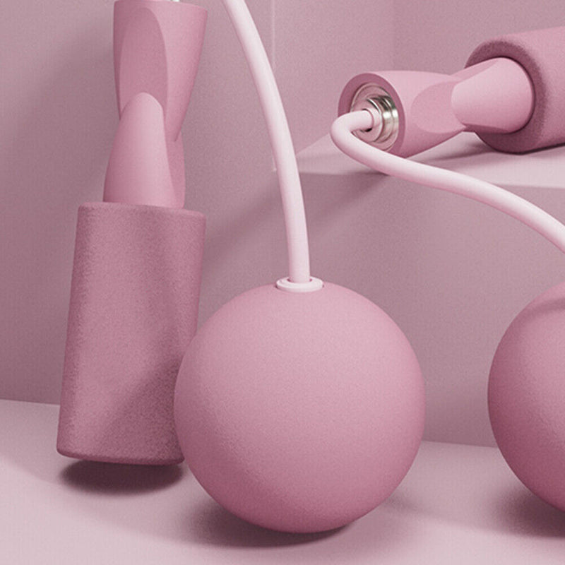 Bearing Weighted Cordless Jump Rope Fitness Speed Skipping Rope (Pink 75mm)