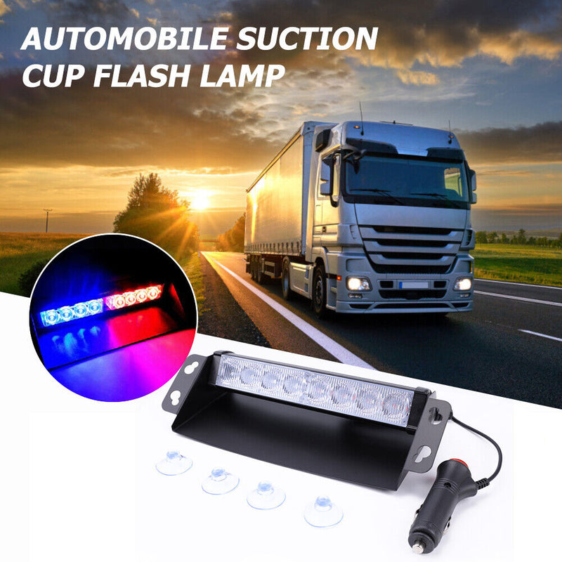 3 Mode 12V Car 8 LED Strobe Light Flasher Dash Emergency Flashing Warning L