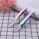Rainbow Tweezers Nail Rhinestone Picker Nail Art Eyelash Tool (T-1+T-2)