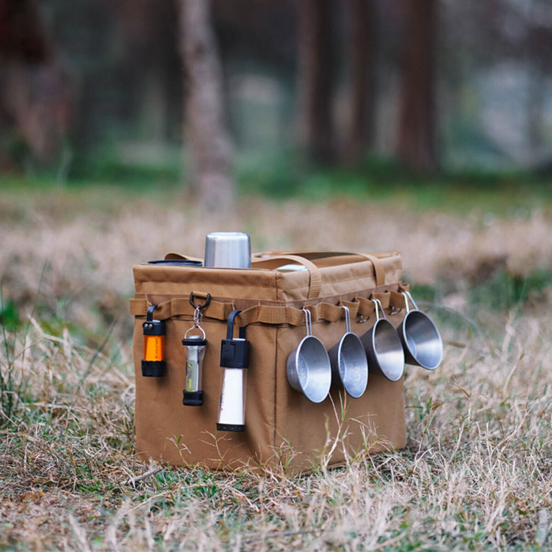 Wide Mouth Tool Bag - Large Capacity Camping Containers Storage (Sand) Newly