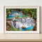 Waterfall Scenery Canvas Painted Oil Paint By Numbers DIY Wall Art Modern Decor