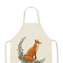 Kitchen Linen Apron Fox Print Home Restaurant Cooking Baking Bib Oil-proof