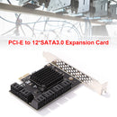 SA3112J PCIE Adapter 12 Port 6Gbps PCI-Express X1 SATA 3.0 Expansion Card Newly
