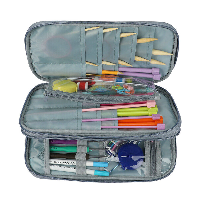 Handmade Yarns Crochet Sewing Tools Storage Bag DIY Knitting Needles Organi