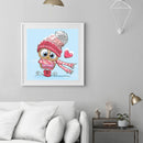 DIY Full Round Diamond Painting Cute Cartoon Animal Picture Rhinestone Mosaic