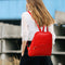 Korean Casual Backpack Women PU Leather Bag Shoulder Bag Girls Handbag(Red)