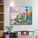 Seaside Villa Lighthouse Wall Oil Paint By Number Home Canvas Wall Poster