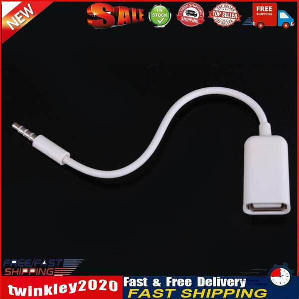 USB Female to AUX 3.5mm Male Jack Plug Audio Converter Adapter Data Cable  Newly