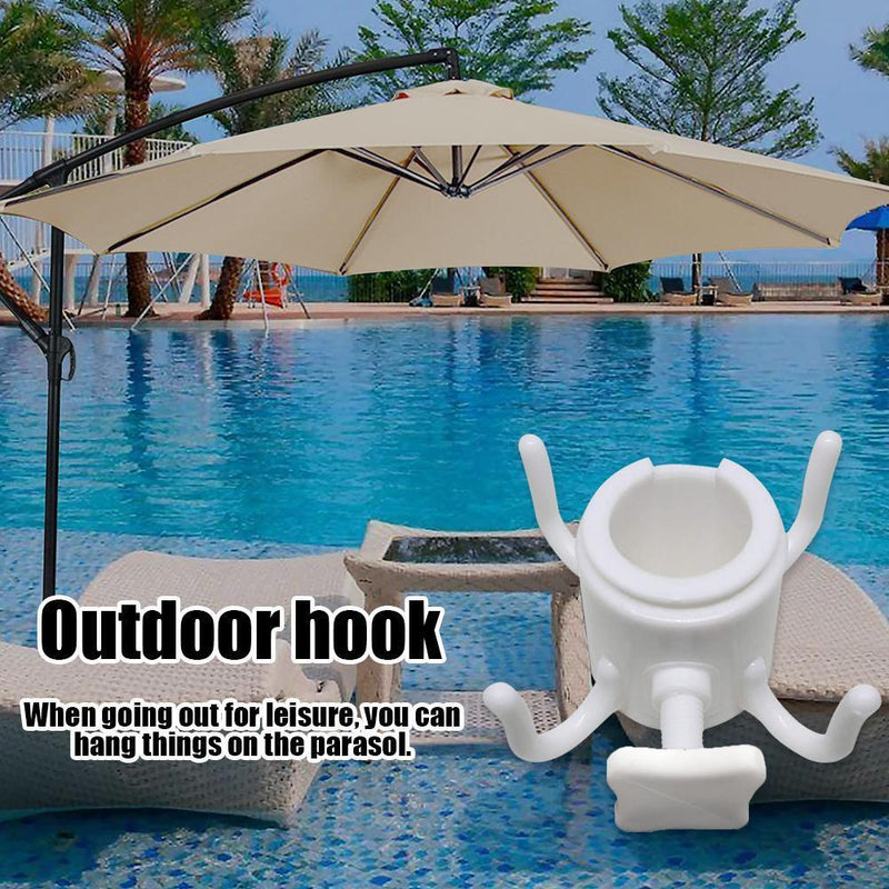 Beach Sunshade Umbrella Hooks Outdoor Travel Four-leg Plastic Hook (White)